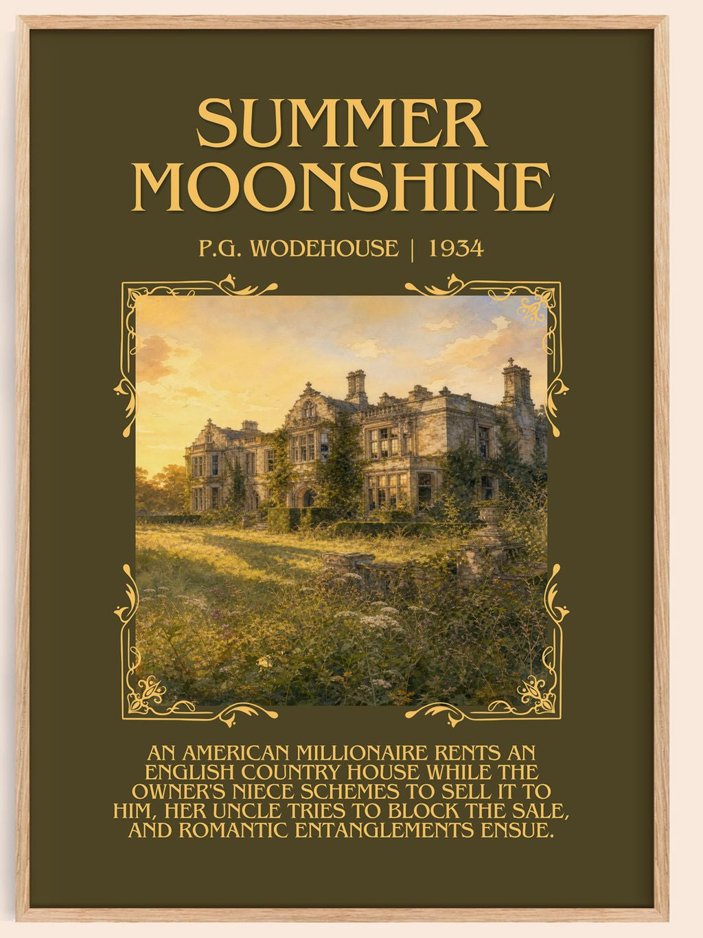 Summer Moonshine Minimalist Book Poster by P.G. Wodehouse – book poster
