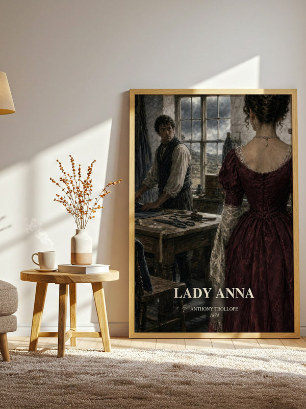 Lady Anna watercolour print in frame leaning in hallway – classic literature wall art