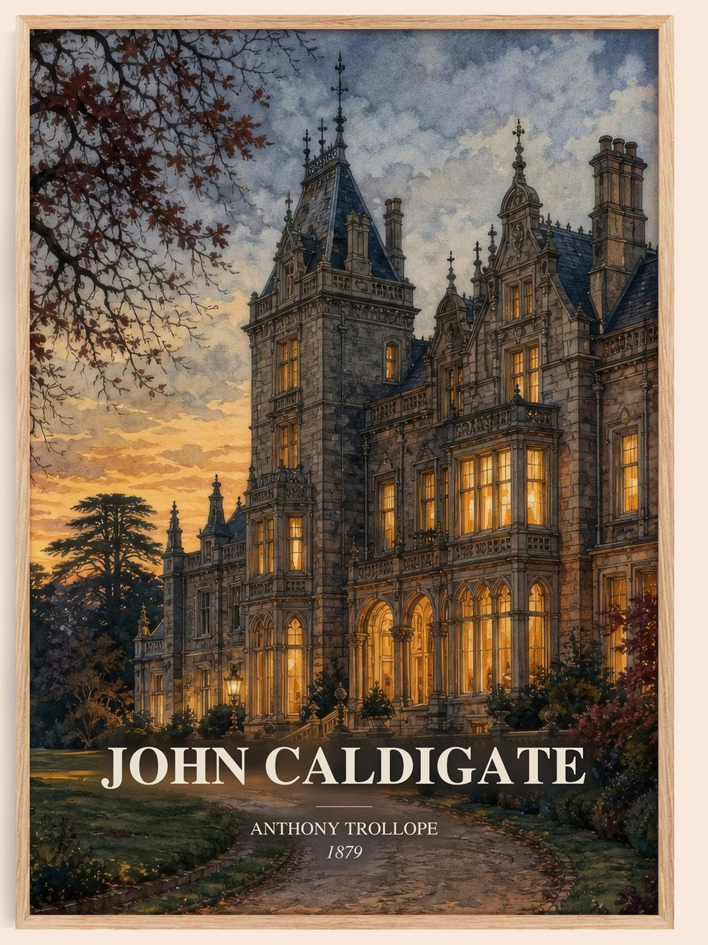 John Caldigate watercolour book poster by Anthony Trollope – framed literary art print