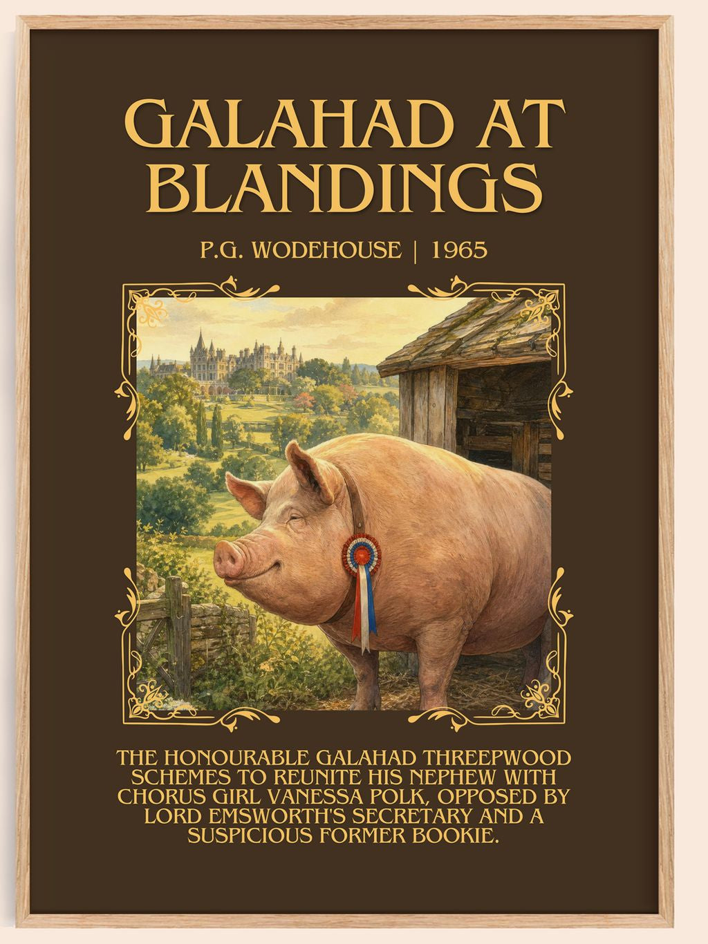 Galahad at Blandings Minimalist Book Poster by P.G. Wodehouse – book poster