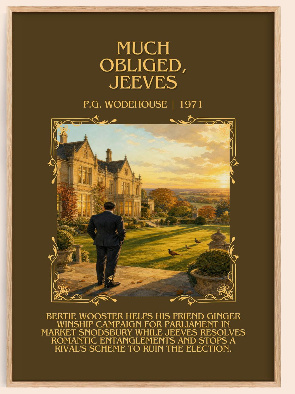 Much Obliged, Jeeves Minimalist Book Poster by P.G. Wodehouse – book poster