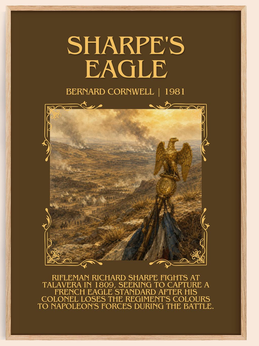 Sharpe's Eagle Minimalist Book Poster by Bernard Cornwell – book poster