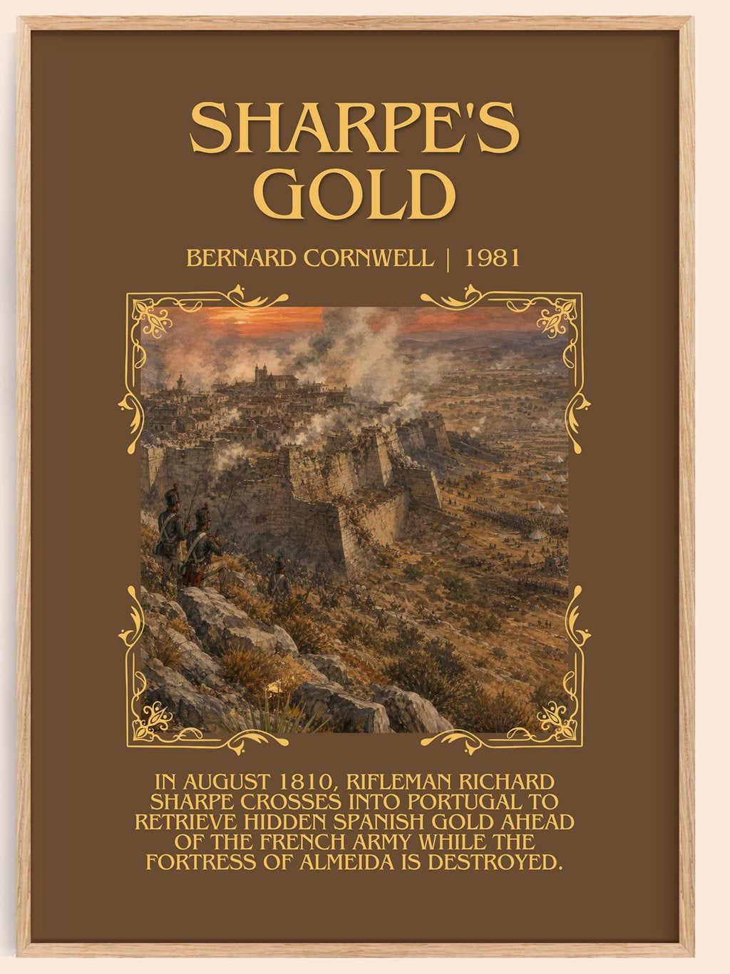 Sharpe's Gold Minimalist Book Poster by Bernard Cornwell – book poster