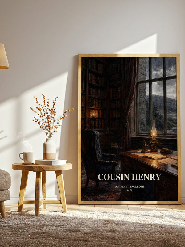 Cousin Henry watercolour print in frame leaning in hallway – classic literature wall art