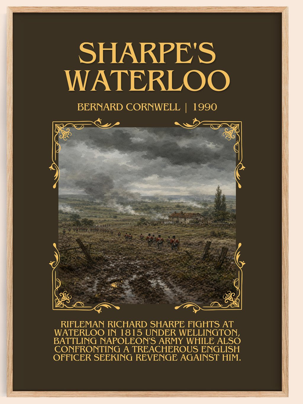 Sharpe's Waterloo Minimalist Book Poster by Bernard Cornwell – book poster