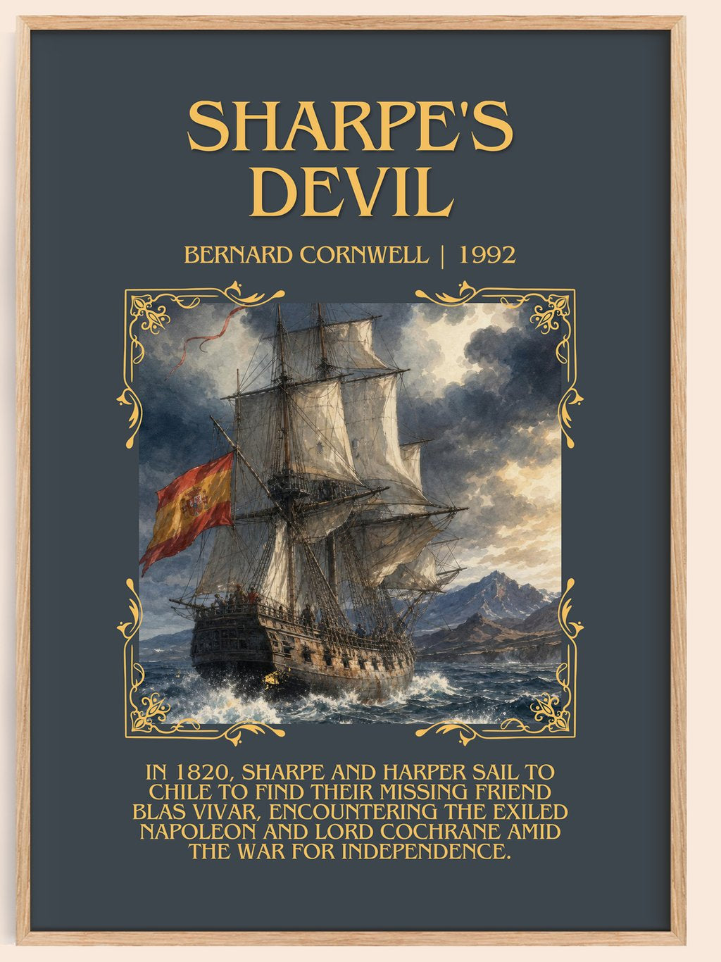 Sharpe's Devil Minimalist Book Poster by Bernard Cornwell – book poster