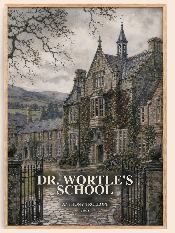 Dr. Wortle'S School watercolour book poster by Anthony Trollope – framed literary art print