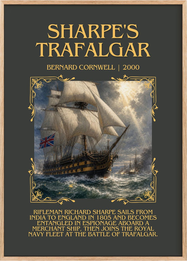 Sharpe's Trafalgar Minimalist Book Poster by Bernard Cornwell