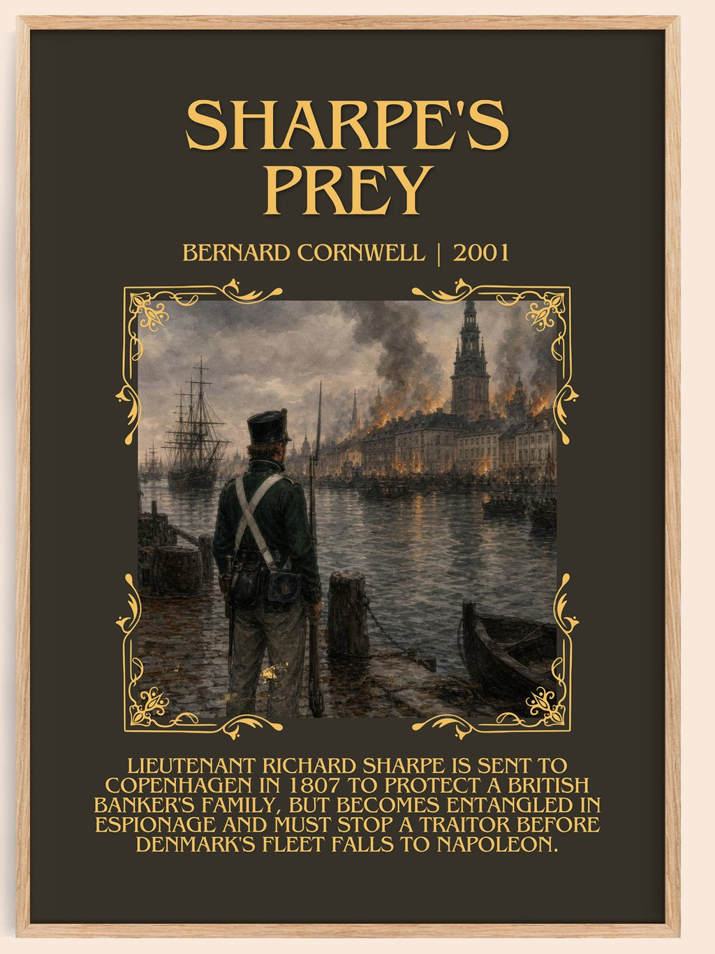 Sharpe's Prey Minimalist Book Poster by Bernard Cornwell – book poster