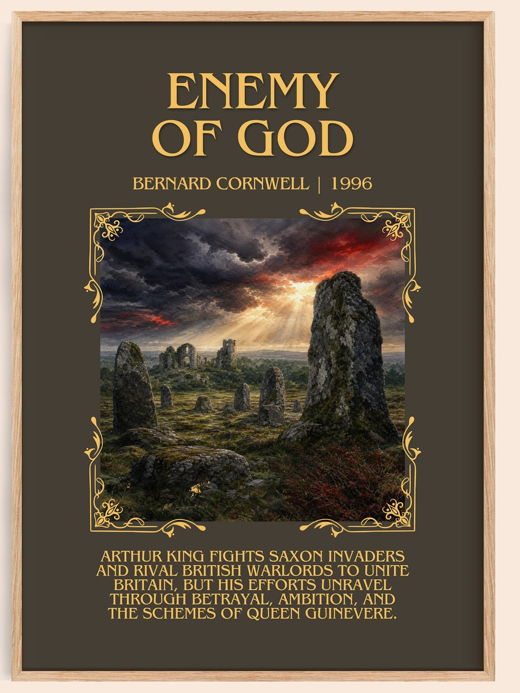 Enemy of God Minimalist Book Poster by Bernard Cornwell – book poster