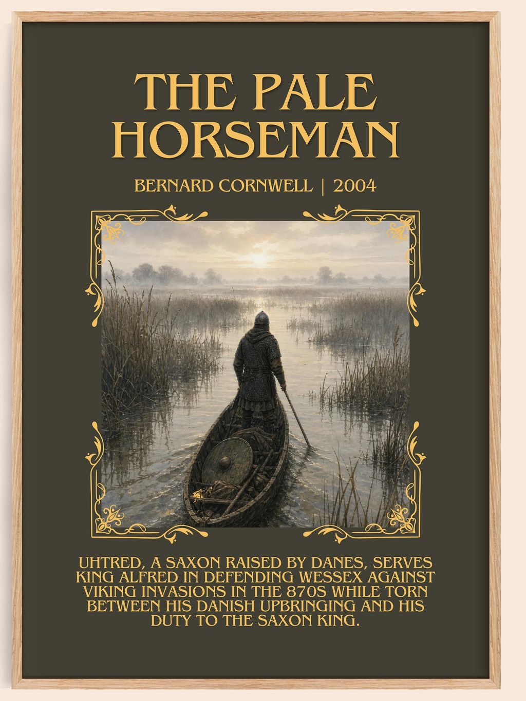 The Pale Horseman Minimalist Book Poster by Bernard Cornwell – book poster