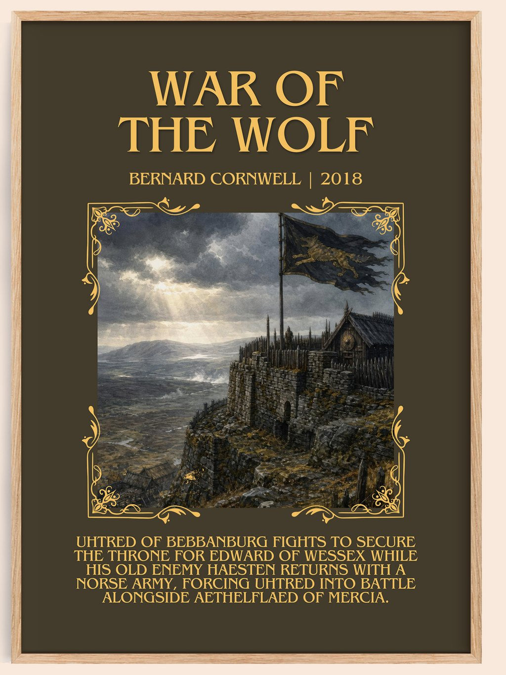 War of the Wolf Minimalist Book Poster by Bernard Cornwell – book poster