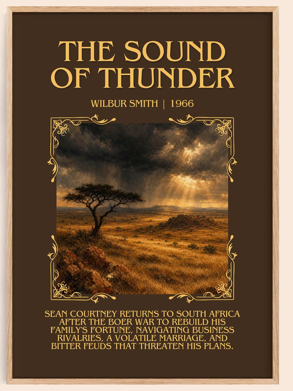 The Sound of Thunder Minimalist Book Poster by Wilbur Smith – book poster