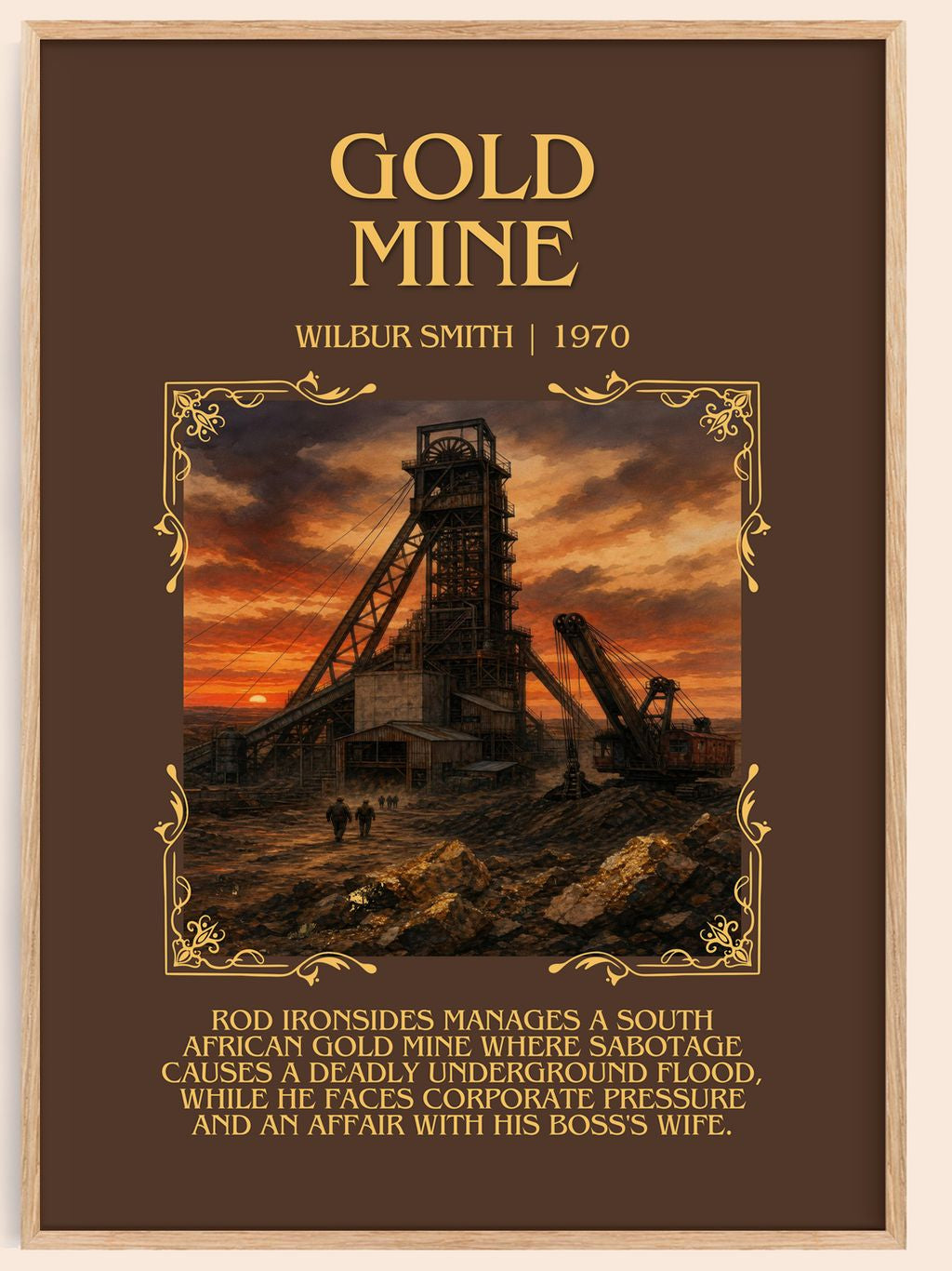 Gold Mine Minimalist Book Poster by Wilbur Smith – book poster
