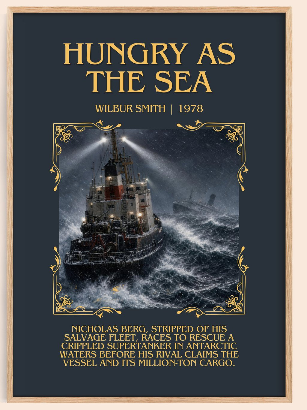 Hungry as the Sea Minimalist Book Poster by Wilbur Smith – book poster
