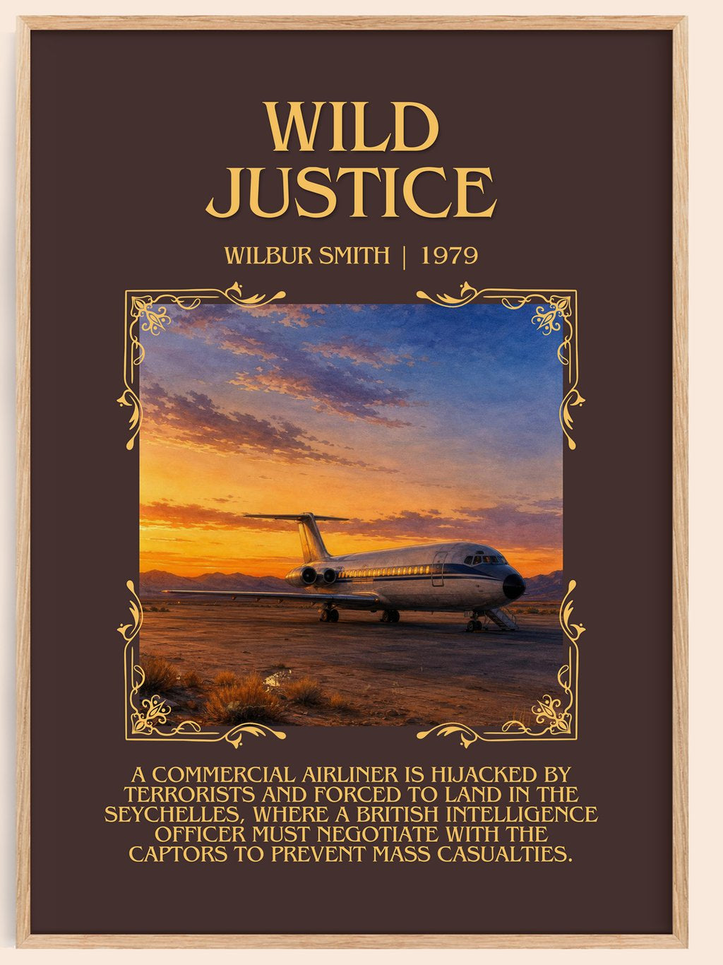Wild Justice Minimalist Book Poster by Wilbur Smith – book poster
