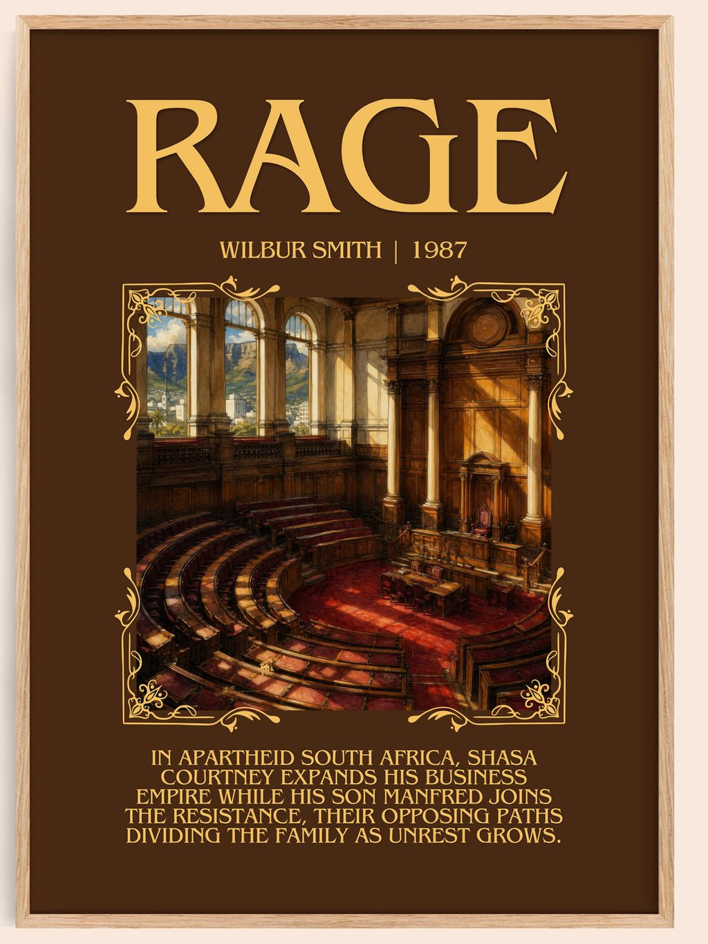 Rage Minimalist Book Poster by Wilbur Smith – book poster