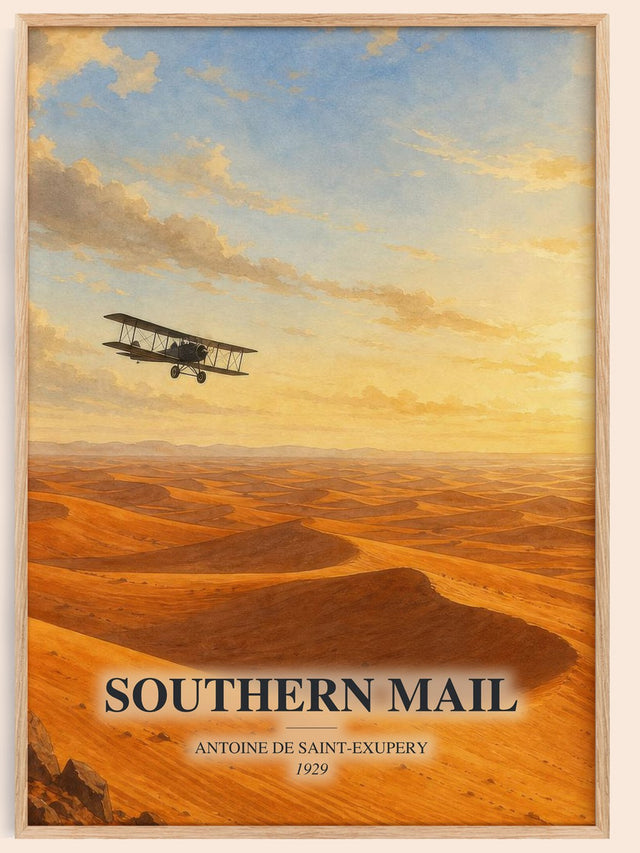 Southern Mail Book Watercolour Illustration by A. Saint-Exupery