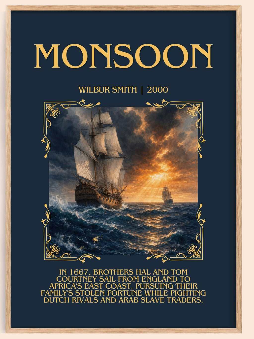 Monsoon Minimalist Book Poster by Wilbur Smith – book poster