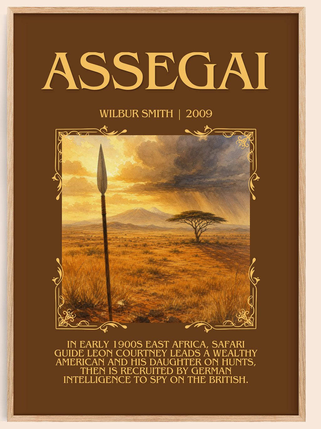 Assegai Minimalist Book Poster by Wilbur Smith – book poster