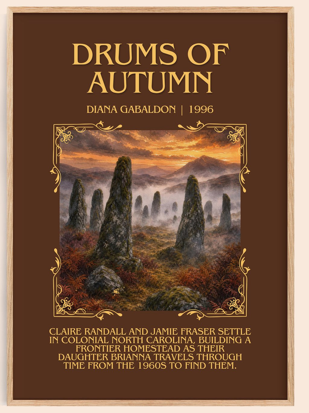 Drums of Autumn Minimalist Book Poster by Diana Gabaldon – book poster