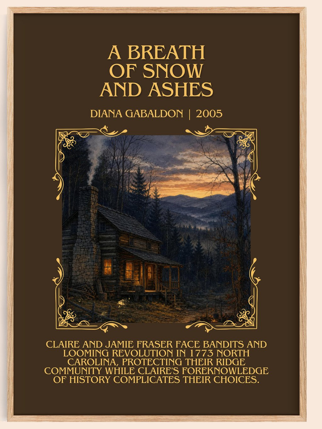 A Breath of Snow and Ashes Minimalist Book Poster by Diana Gabaldon – book poster