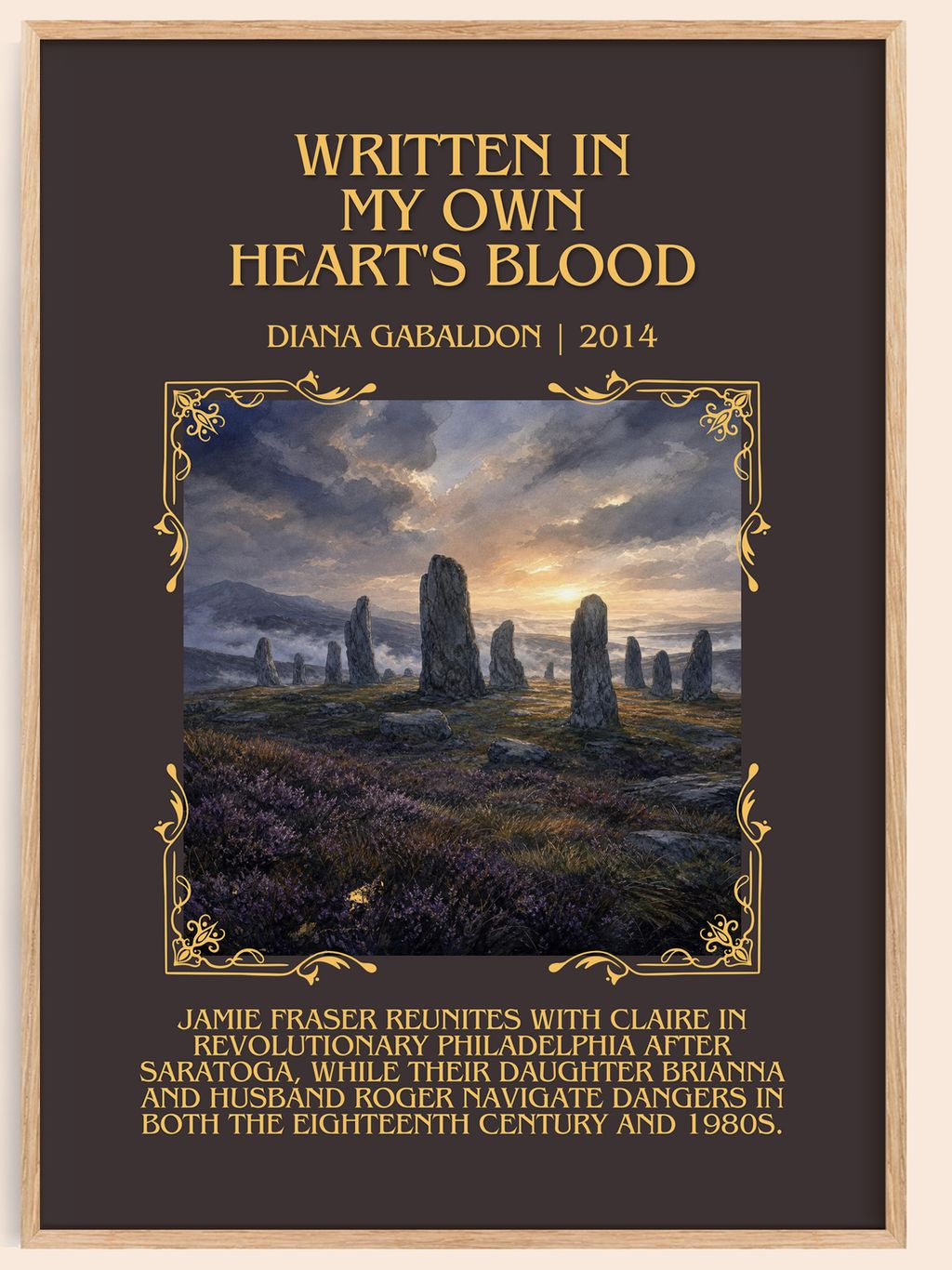 Written in My Own Heart's Blood Minimalist Book Poster by D. Gabaldon – book poster