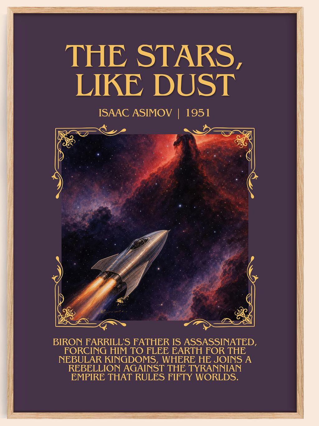 The Stars, Like Dust Minimalist Book Poster by Isaac Asimov – book poster