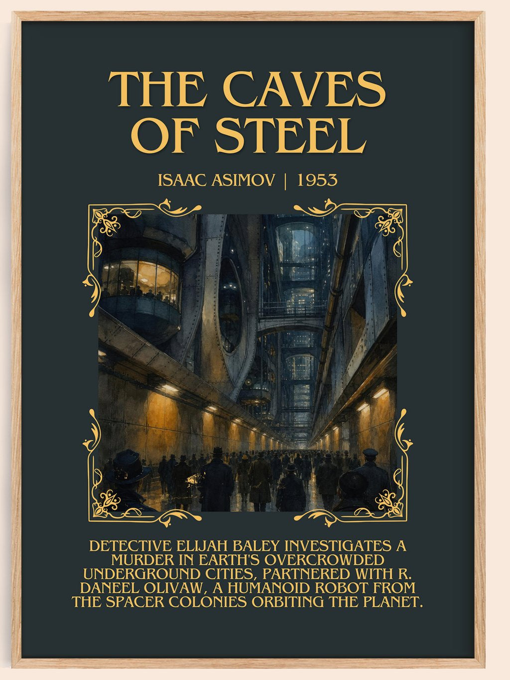 The Caves of Steel Minimalist Book Poster by Isaac Asimov – book poster