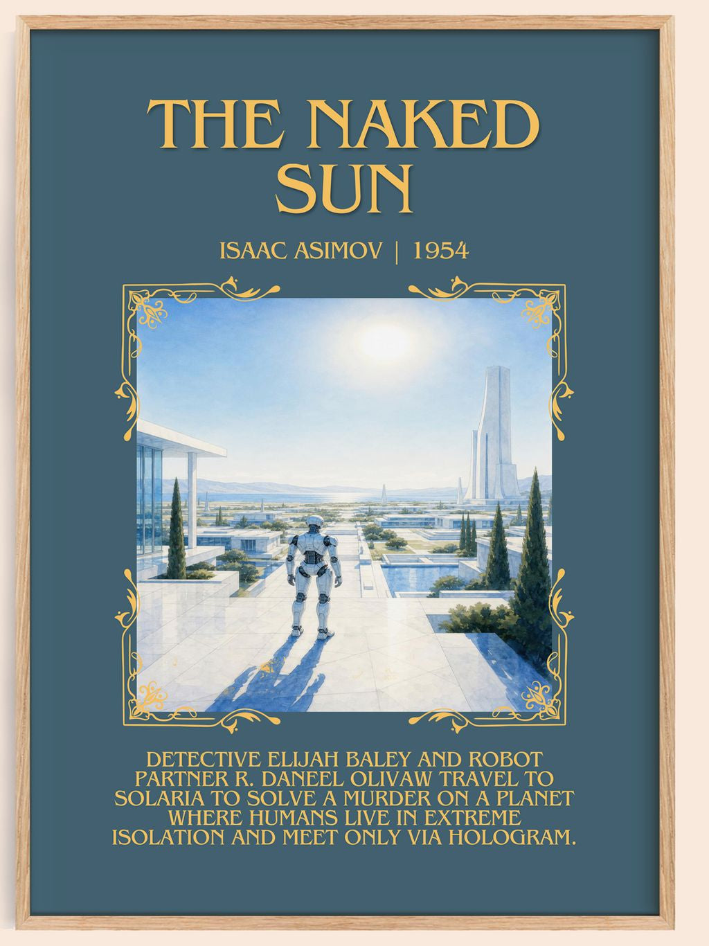 The Naked Sun Minimalist Book Poster by Isaac Asimov – book poster