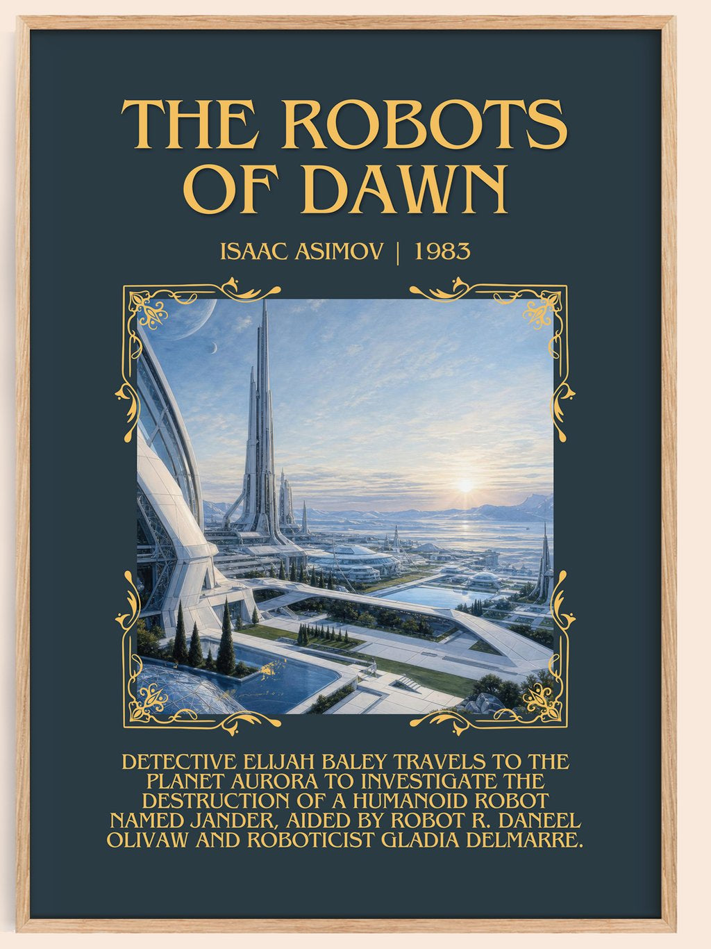 The Robots of Dawn Minimalist Book Poster by Isaac Asimov – book poster