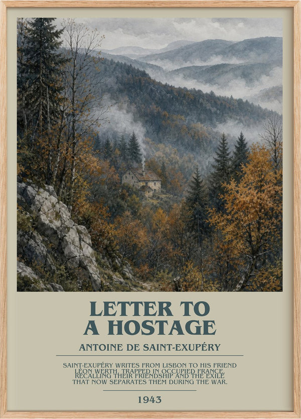 Letter To A Hostage Bookish Wall Art by Antoine De Saint-Exupéry