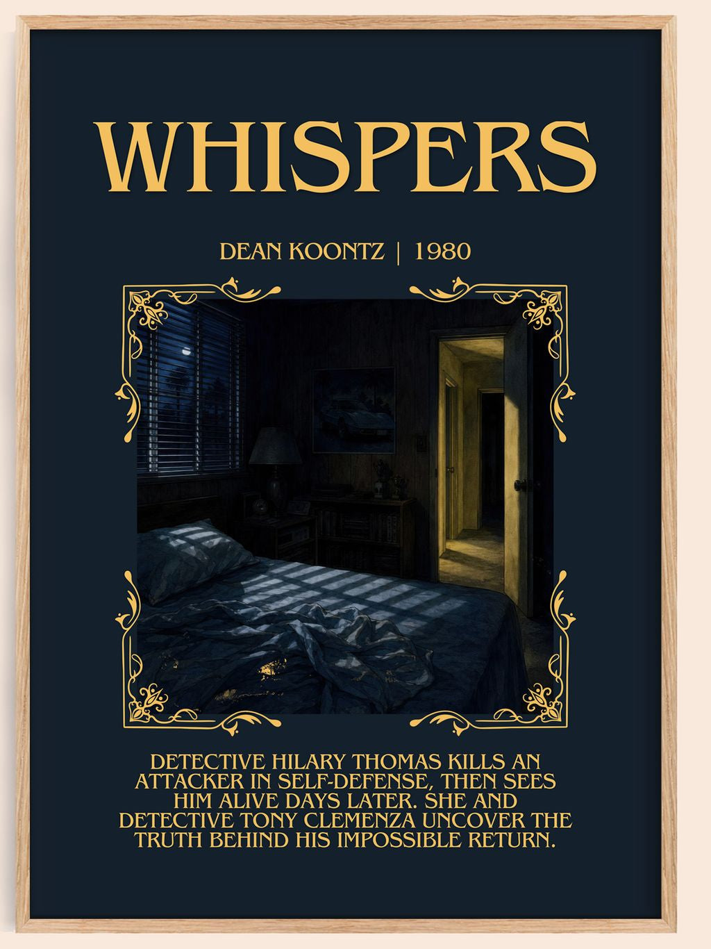 Whispers Minimalist Book Poster by Dean Koontz – book poster