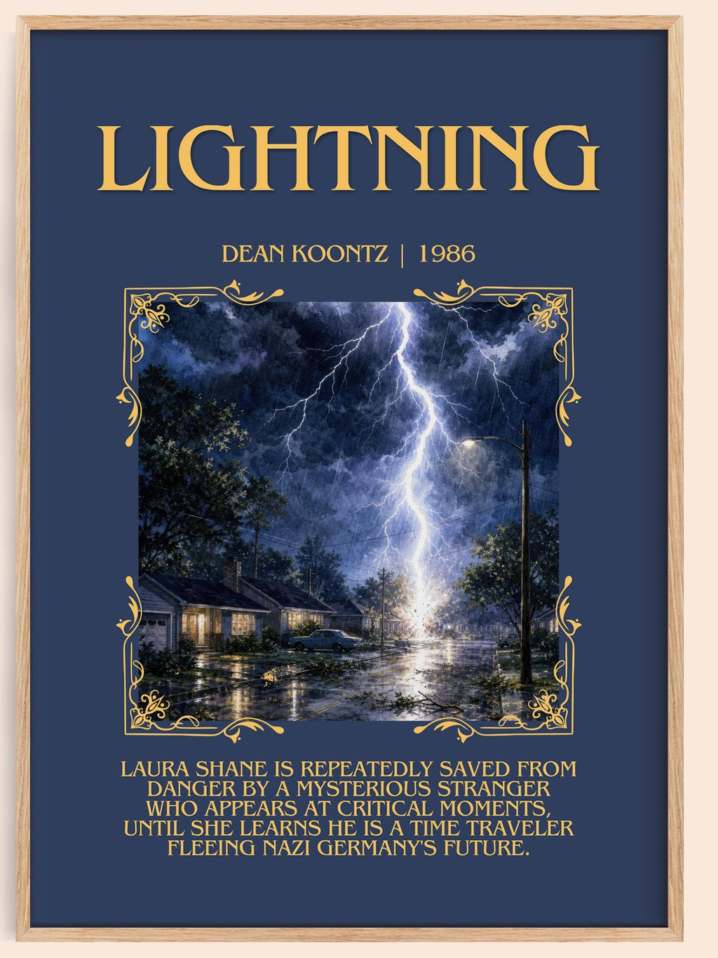 Lightning Minimalist Book Poster by Dean Koontz – book poster
