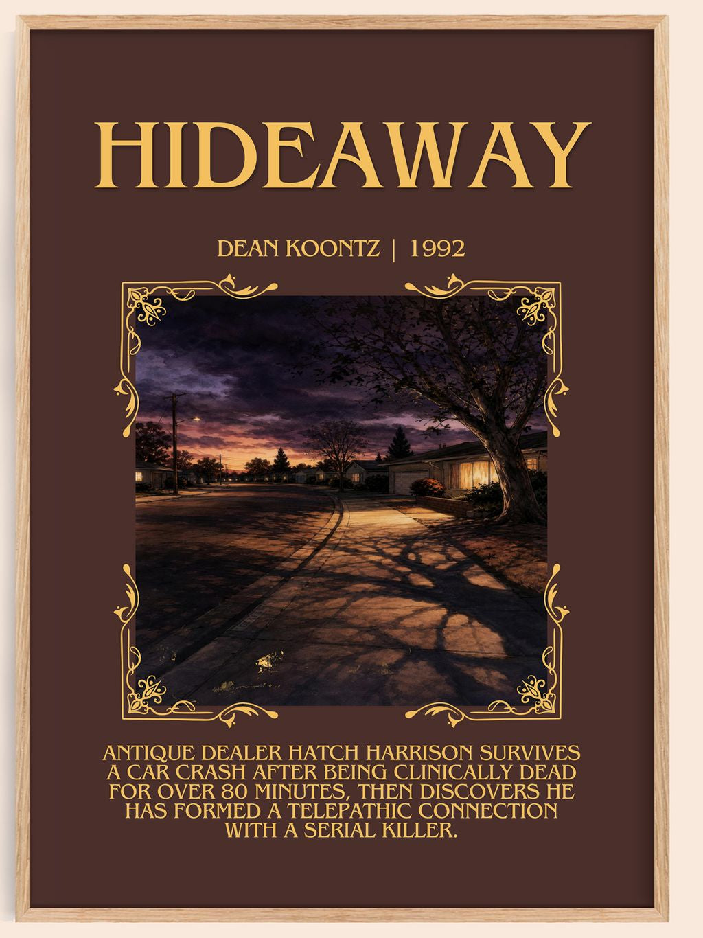 Hideaway Minimalist Book Poster by Dean Koontz – book poster