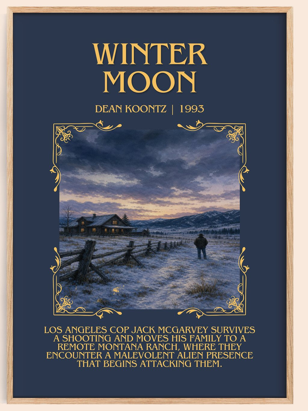 Winter Moon Minimalist Book Poster by Dean Koontz – book poster