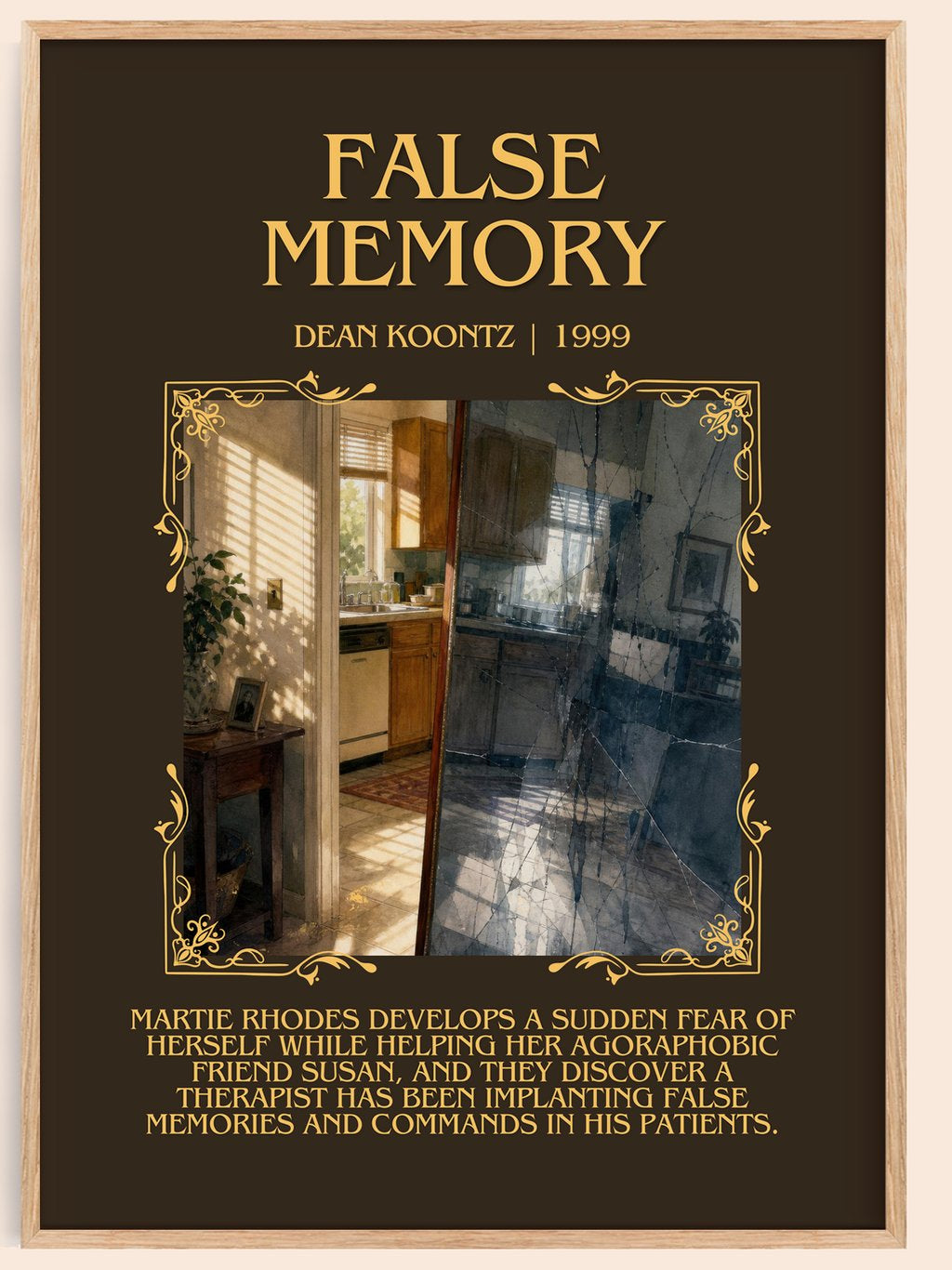 False Memory Minimalist Book Poster by Dean Koontz – book poster