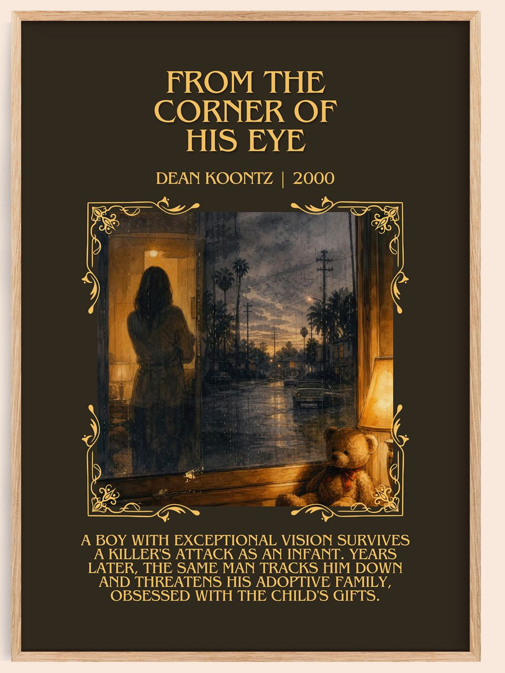 From the Corner of His Eye Minimalist Book Poster by Dean Koontz – book poster