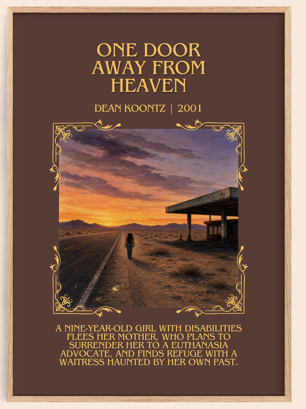 One Door Away from Heaven Minimalist Book Poster by Dean Koontz – book poster