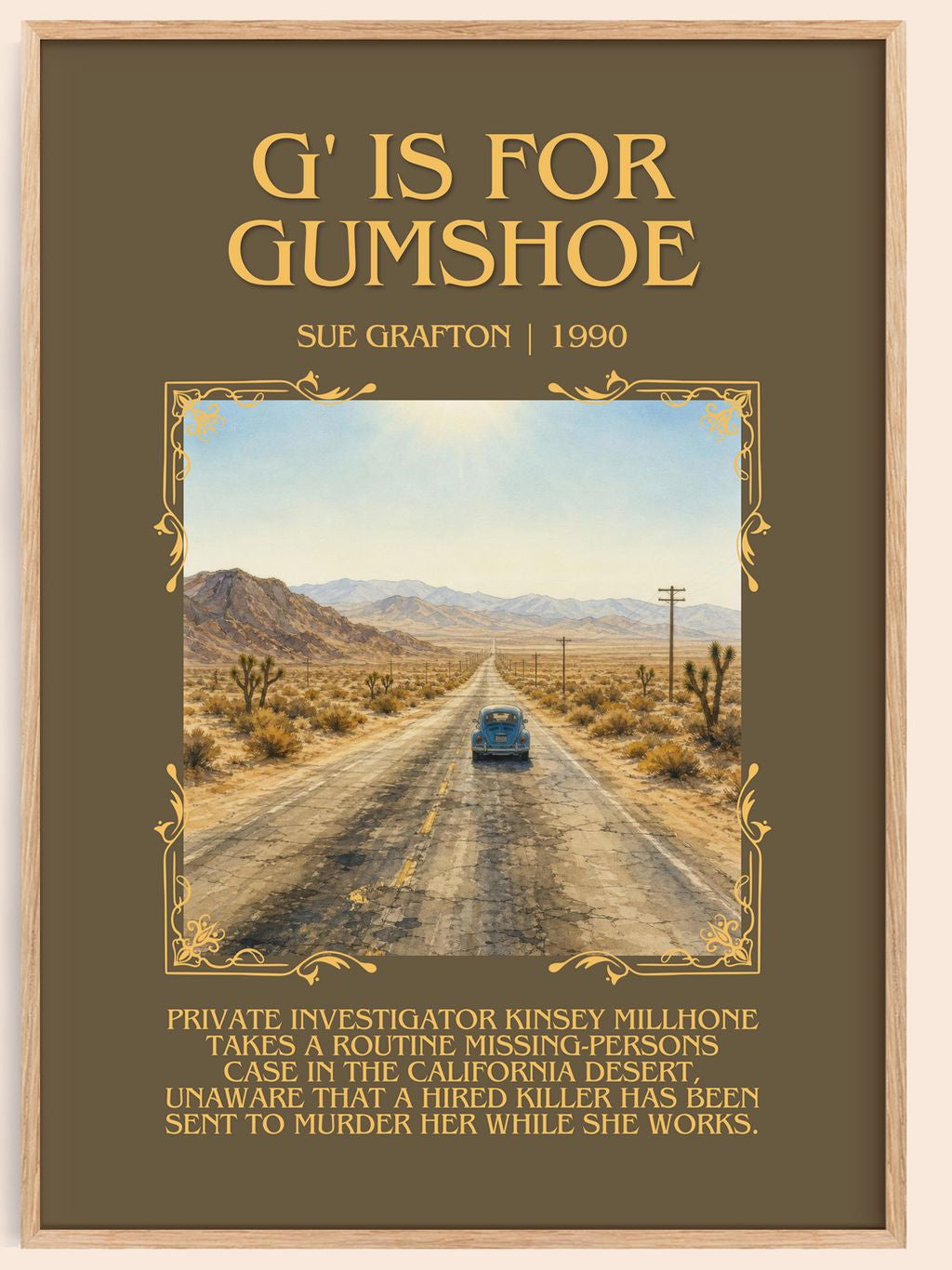 G' Is for Gumshoe Minimalist Book Poster by Sue Grafton – book poster