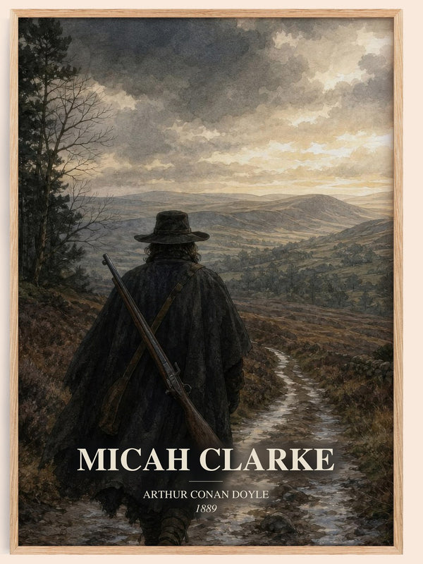 Micah Clarke watercolour book poster by Arthur Conan Doyle – framed literary art print