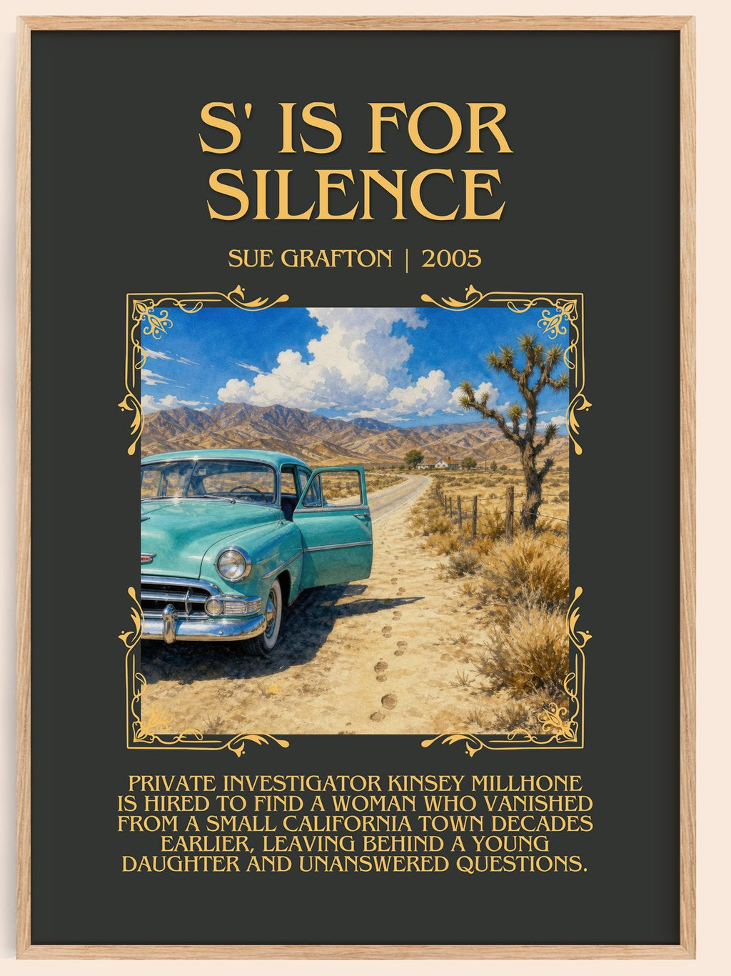 S' Is for Silence Minimalist Book Poster by Sue Grafton – book poster