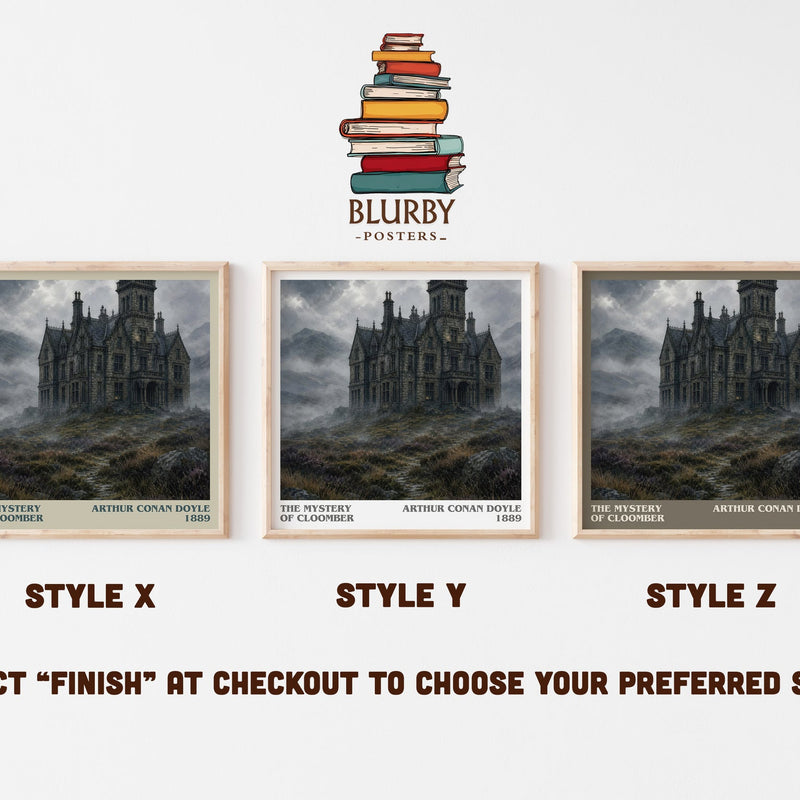 The Mystery Of Cloomber literary print in frame leaning in hallway – mystery wall art