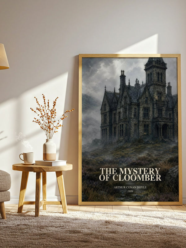 The Mystery Of Cloomber watercolour print in frame leaning in hallway – mystery wall art