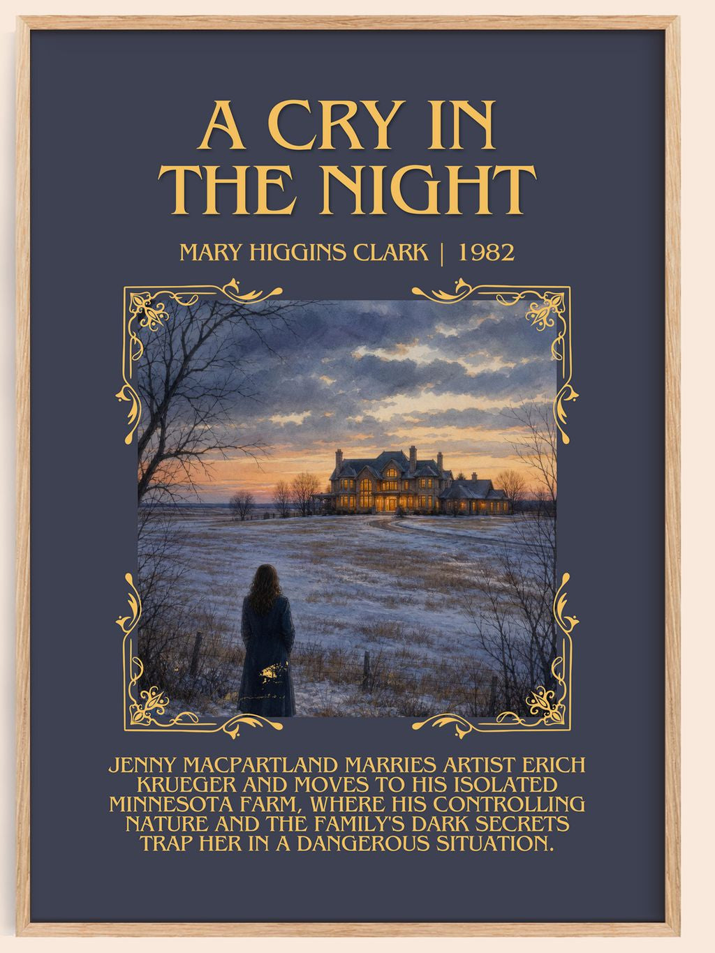 A Cry in the Night Minimalist Book Poster by Mary Higgins Clark – book poster