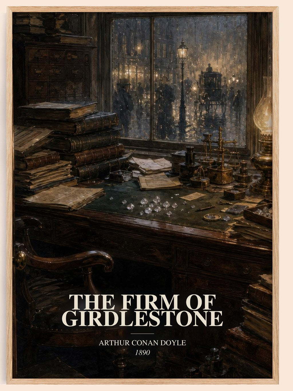 The Firm Of Girdlestone watercolour book poster by Arthur Conan Doyle – framed literary art print