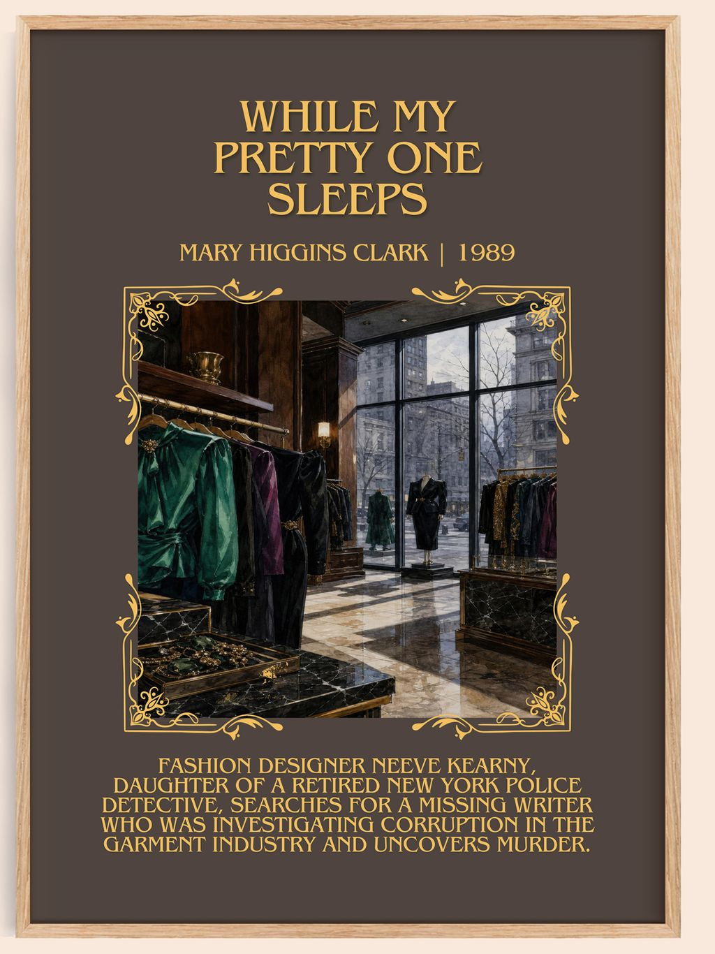 While My Pretty One Sleeps Minimalist Book Poster by M. Clark – book poster