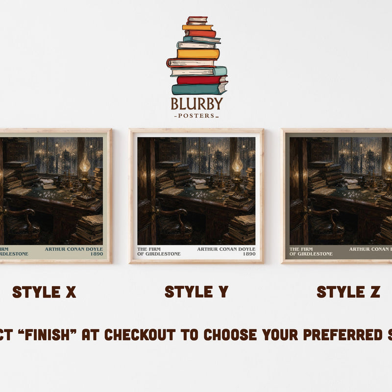 The Firm Of Girdlestone literary print in frame leaning in hallway – mystery wall art