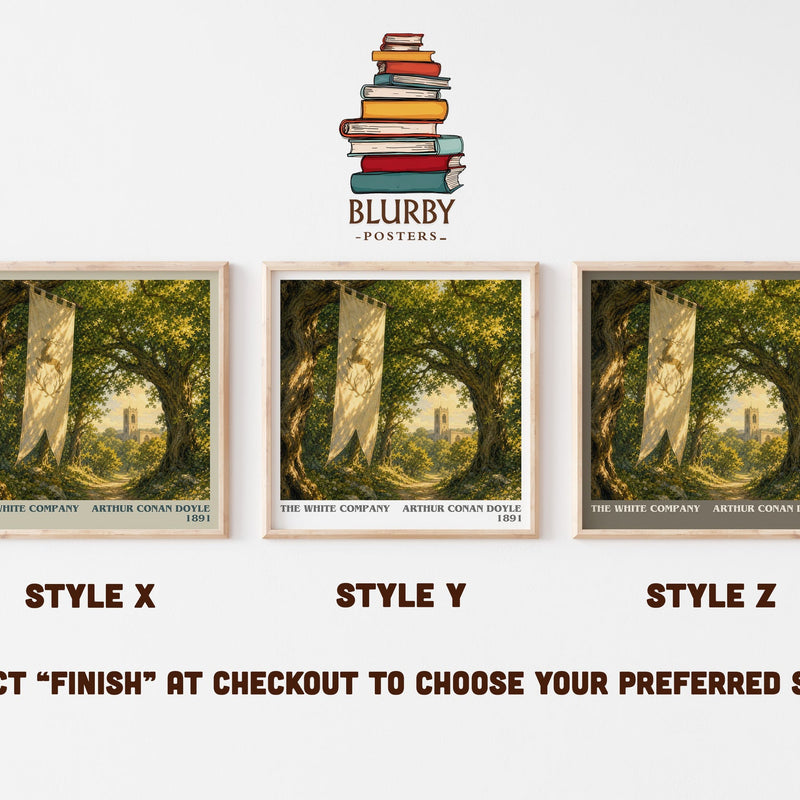 The White Company literary print in frame leaning in hallway – historical fiction wall art