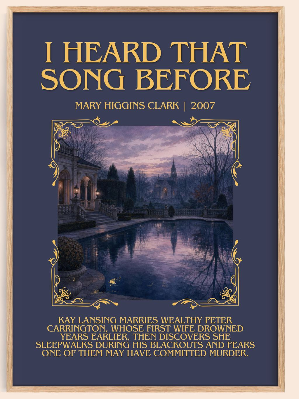 I Heard That Song Before Minimalist Book Poster by Mary Higgins Clark – book poster